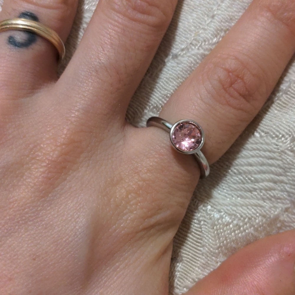 Pink gemstone ring